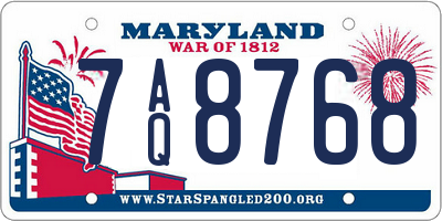 MD license plate 7AQ8768