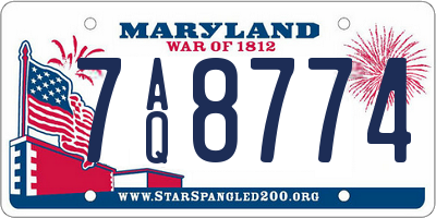 MD license plate 7AQ8774