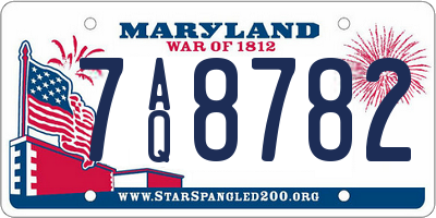 MD license plate 7AQ8782