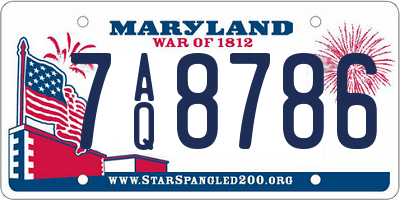 MD license plate 7AQ8786