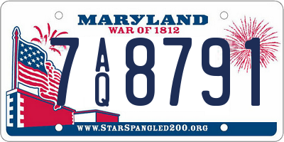 MD license plate 7AQ8791