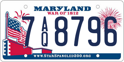 MD license plate 7AQ8796
