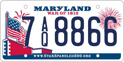MD license plate 7AQ8866