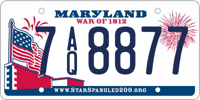 MD license plate 7AQ8877