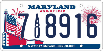 MD license plate 7AQ8916