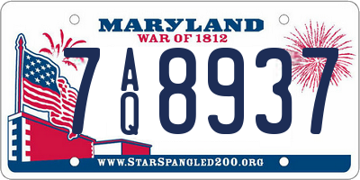 MD license plate 7AQ8937