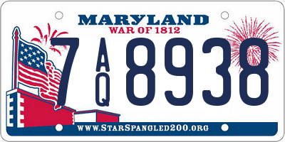 MD license plate 7AQ8938