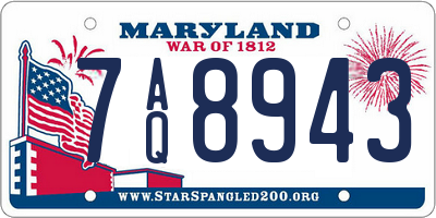 MD license plate 7AQ8943