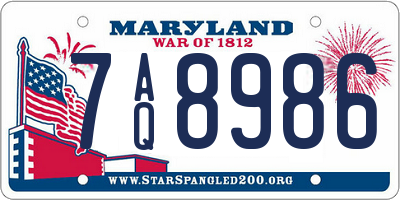 MD license plate 7AQ8986