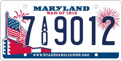 MD license plate 7AQ9012