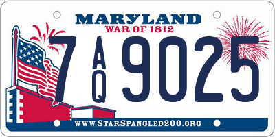 MD license plate 7AQ9025