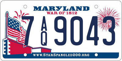 MD license plate 7AQ9043