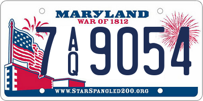 MD license plate 7AQ9054