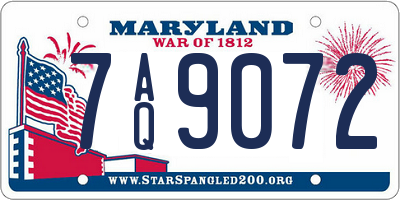 MD license plate 7AQ9072