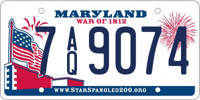 MD license plate 7AQ9074