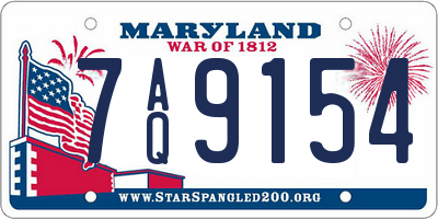 MD license plate 7AQ9154