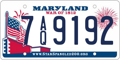 MD license plate 7AQ9192