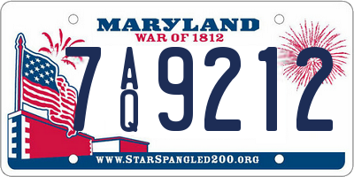 MD license plate 7AQ9212