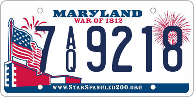 MD license plate 7AQ9218