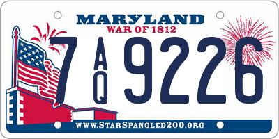 MD license plate 7AQ9226