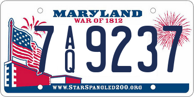 MD license plate 7AQ9237