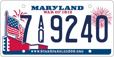 MD license plate 7AQ9240