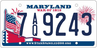 MD license plate 7AQ9243