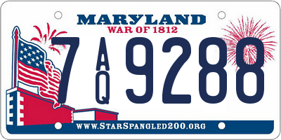 MD license plate 7AQ9288