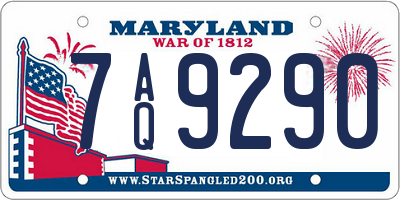 MD license plate 7AQ9290