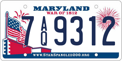 MD license plate 7AQ9312