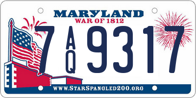 MD license plate 7AQ9317
