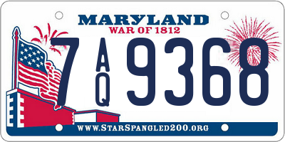 MD license plate 7AQ9368