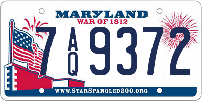 MD license plate 7AQ9372