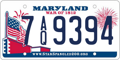 MD license plate 7AQ9394