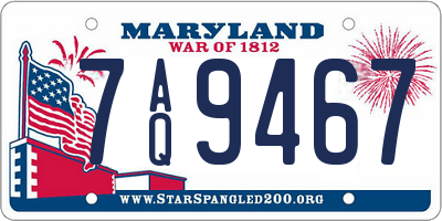 MD license plate 7AQ9467
