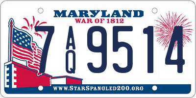 MD license plate 7AQ9514