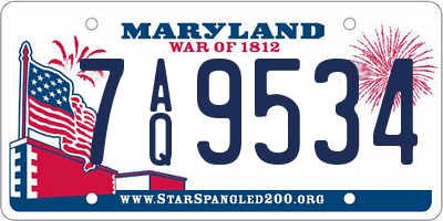 MD license plate 7AQ9534