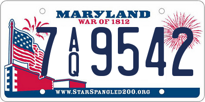 MD license plate 7AQ9542