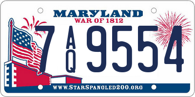 MD license plate 7AQ9554
