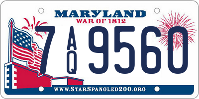 MD license plate 7AQ9560