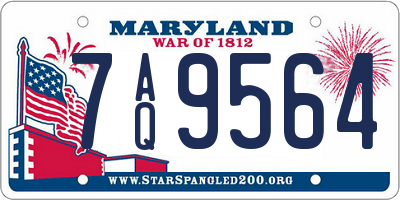 MD license plate 7AQ9564