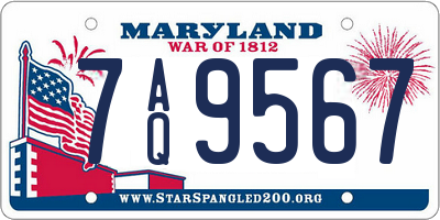 MD license plate 7AQ9567