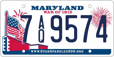 MD license plate 7AQ9574