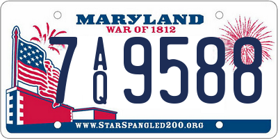 MD license plate 7AQ9588