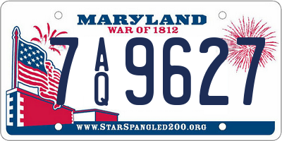 MD license plate 7AQ9627