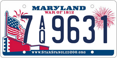 MD license plate 7AQ9631