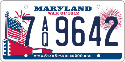 MD license plate 7AQ9642