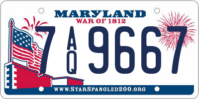 MD license plate 7AQ9667