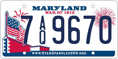 MD license plate 7AQ9670