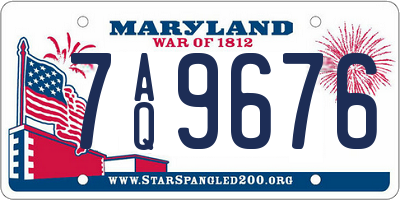 MD license plate 7AQ9676